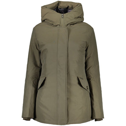 Woolrich Green Cotton Jackets &amp; Coat