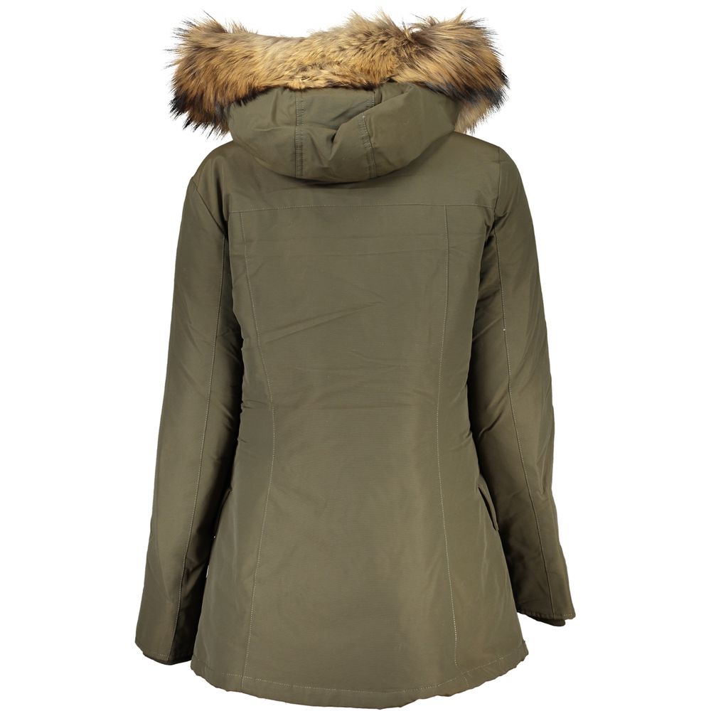 Woolrich Green Cotton Jackets &amp; Coat