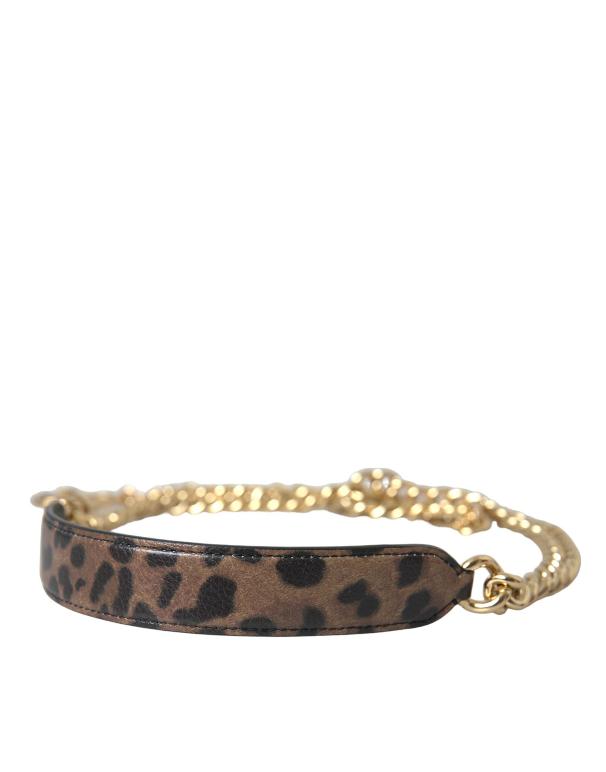 Dolce &amp; Gabbana Brown Leopard Handbag Accessory Shoulder Strap