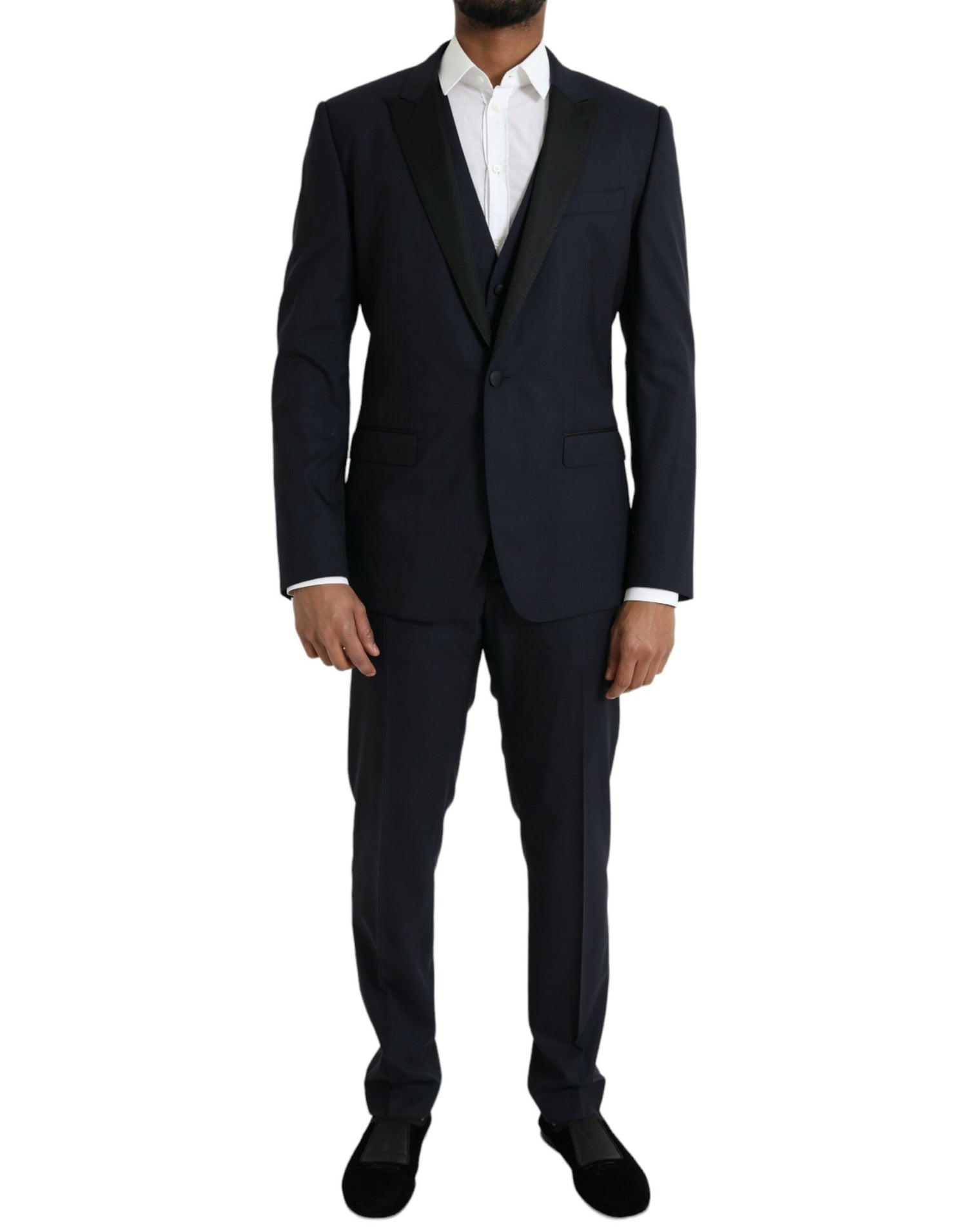 Dolce &amp; Gabbana Dark Blue MARTINI Wool Formal 3 Piece Suit