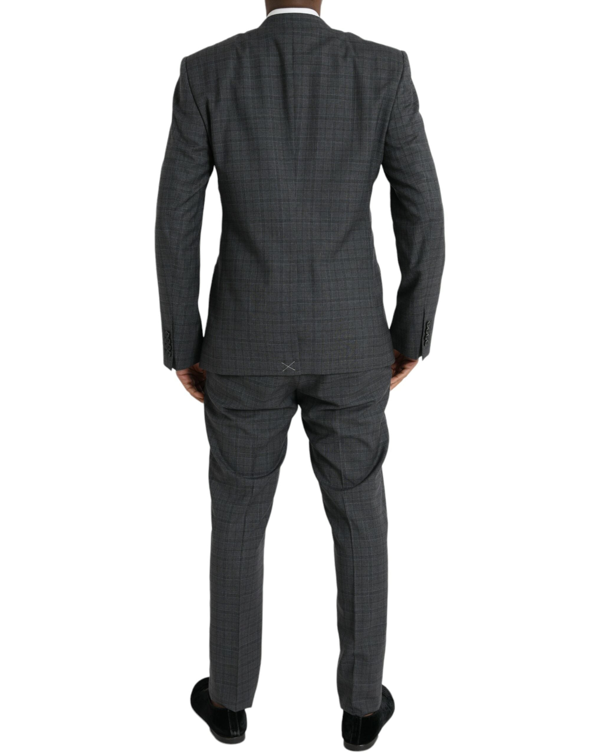 Dolce &amp; Gabbana Gray Plaid Wool MARTINI Formal 2 Piece Suit