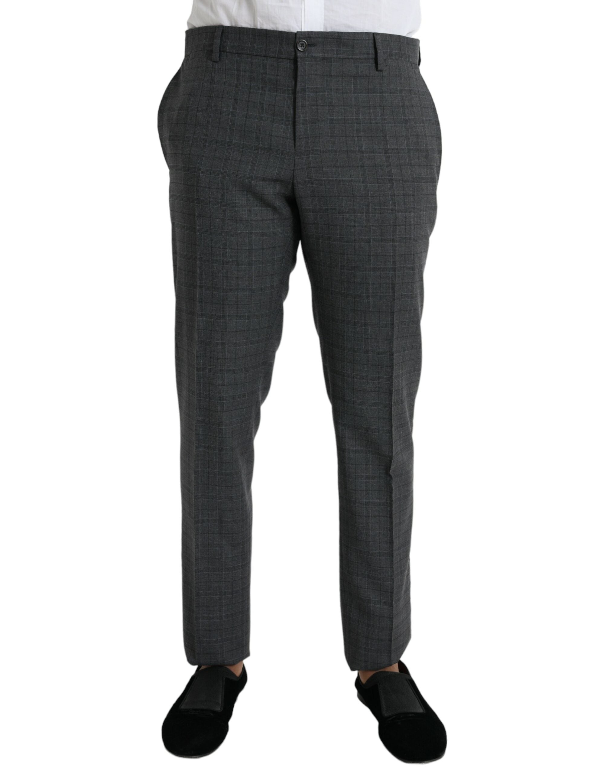 Dolce &amp; Gabbana Gray Plaid Wool MARTINI Formal 2 Piece Suit