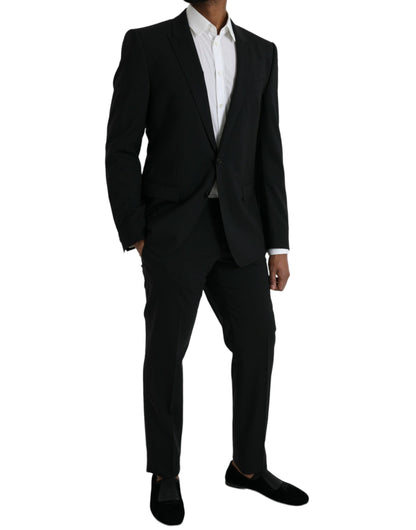 Dolce &amp; Gabbana Black Wool MARTINI Formal 2 Piece Suit