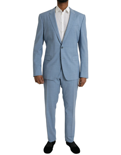 Dolce &amp; Gabbana Light Blue Polyester MARTINI Formal 2 Piece Suit