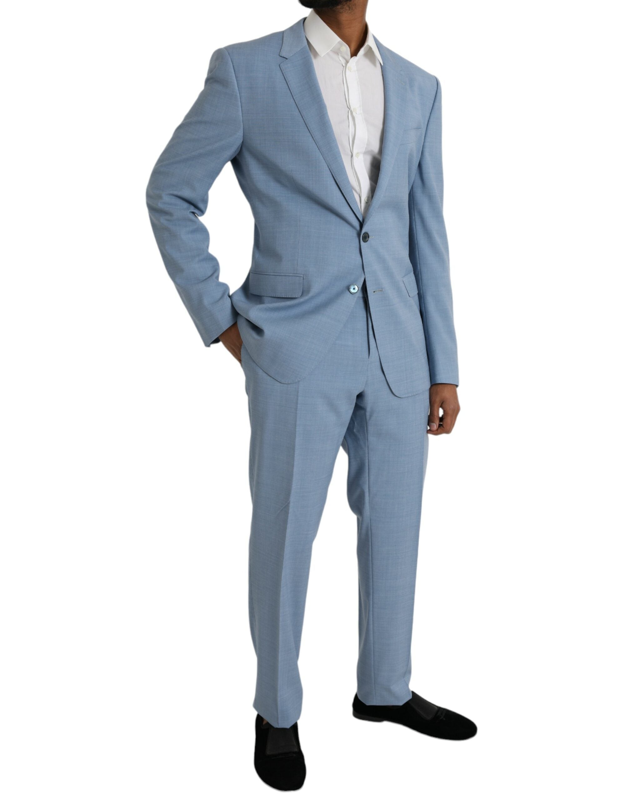 Dolce &amp; Gabbana Light Blue Polyester MARTINI Formal 2 Piece Suit