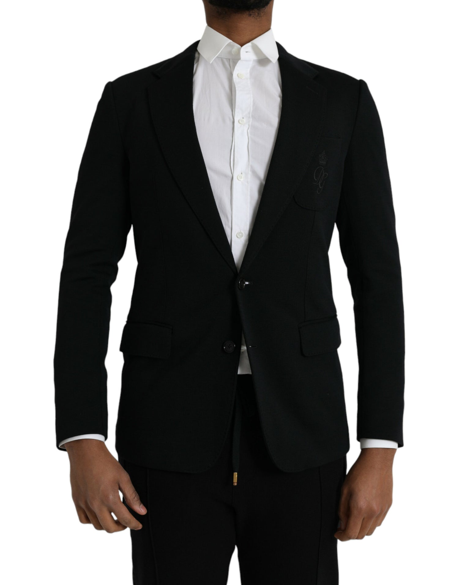 Dolce &amp; Gabbana Black Wool 2 Piece Single Breasted Suit