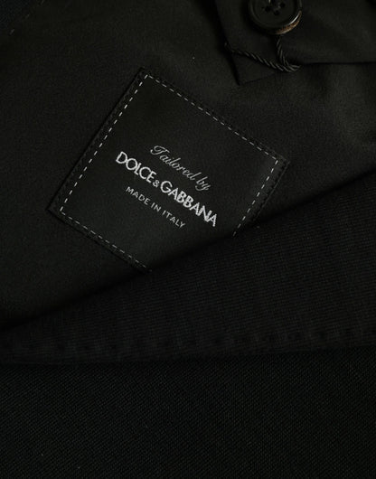 Dolce &amp; Gabbana Black Wool 2 Piece Single Breasted Suit