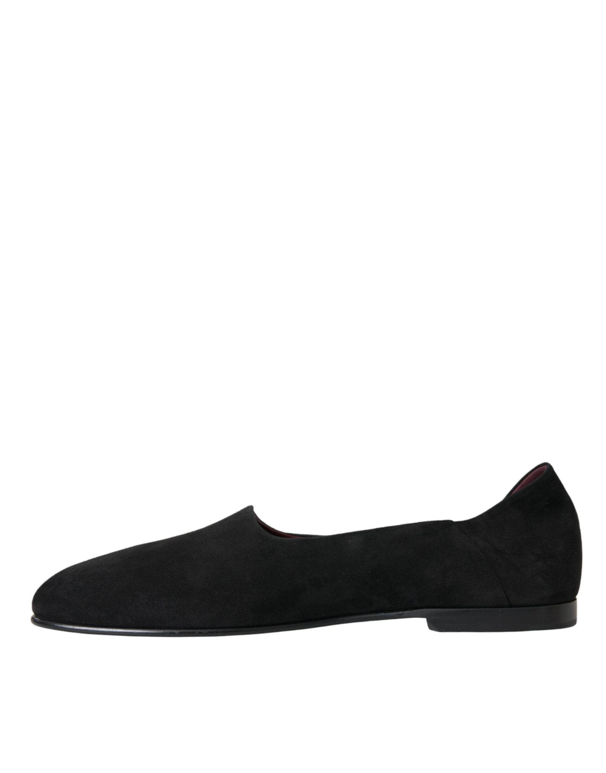 Dolce &amp; Gabbana Black Suede Loafers Formal Dress Slip On Shoes