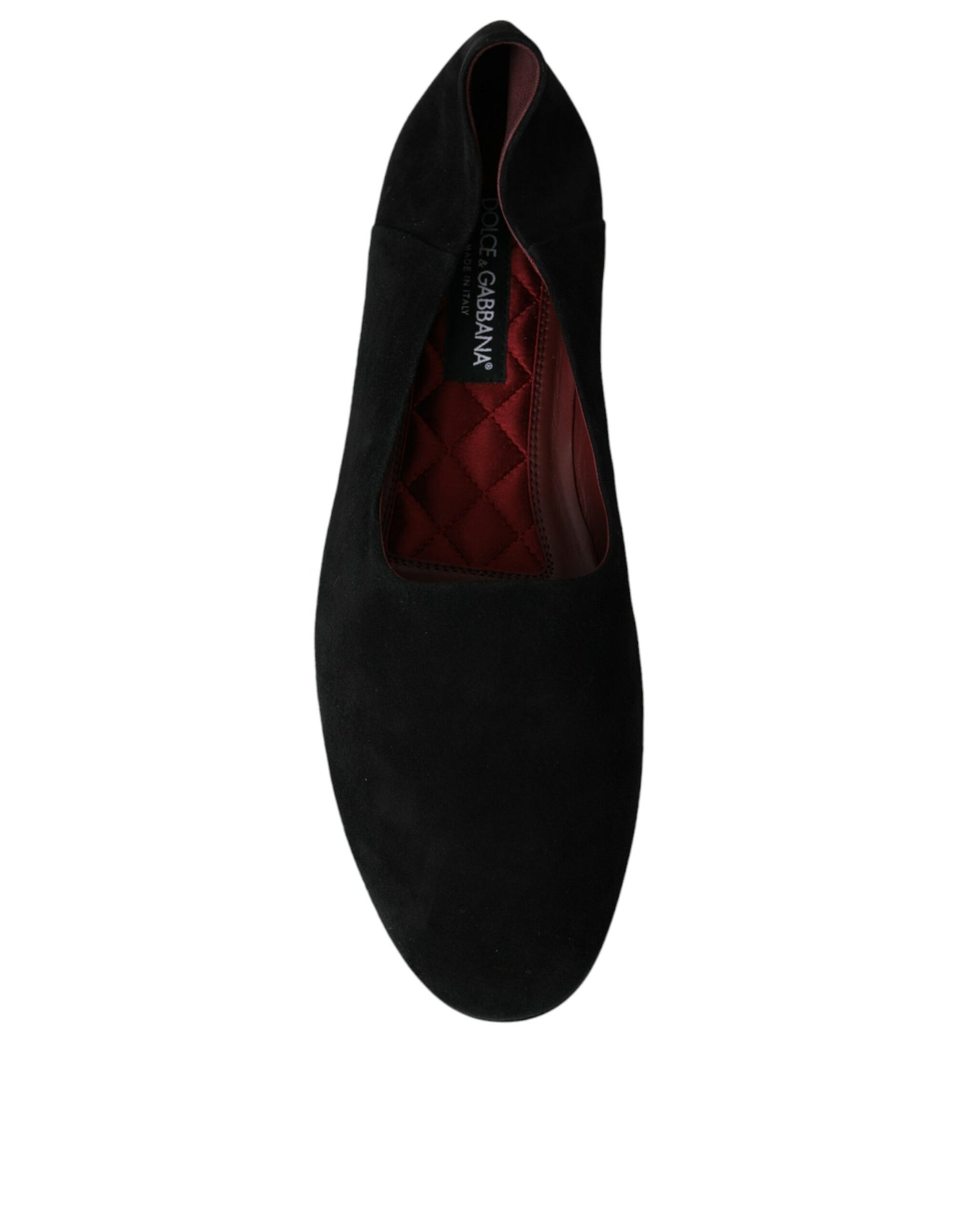 Dolce &amp; Gabbana Black Suede Loafers Formal Dress Slip On Shoes