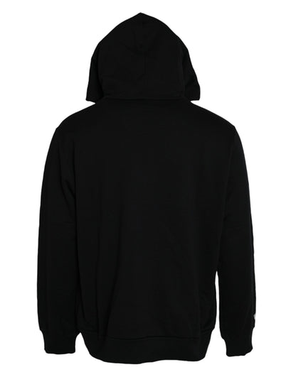 Dolce &amp; Gabbana Black Cotton Hooded Sweatshirt Sweater