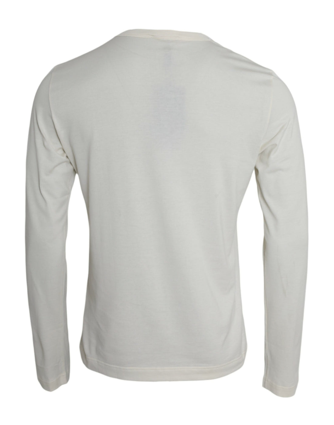 Dolce &amp; Gabbana Off White Cotton Round Neck Pullover Sweater