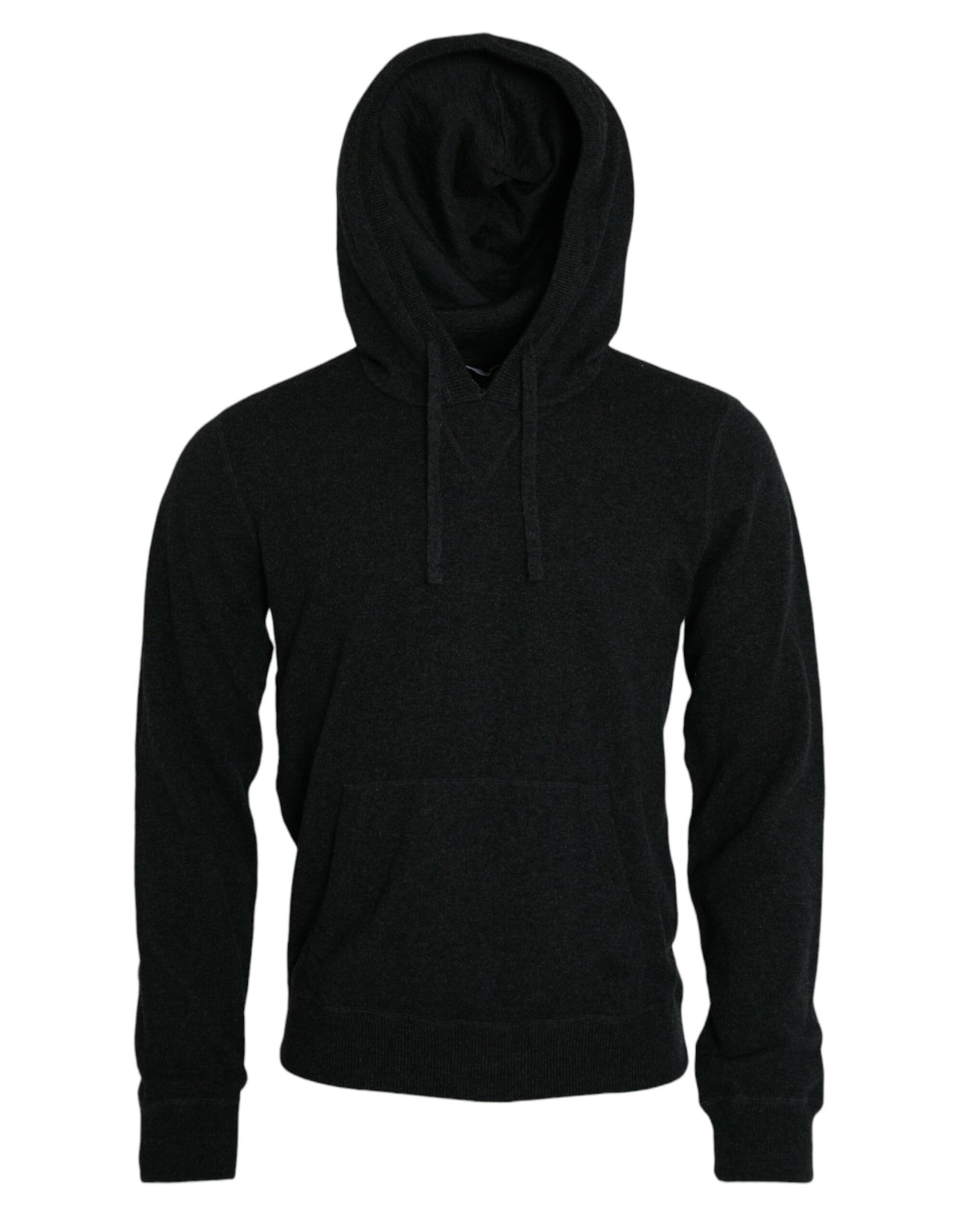 Dolce &amp; Gabbana Dark Gray Cashmere Hooded Pullover Sweater