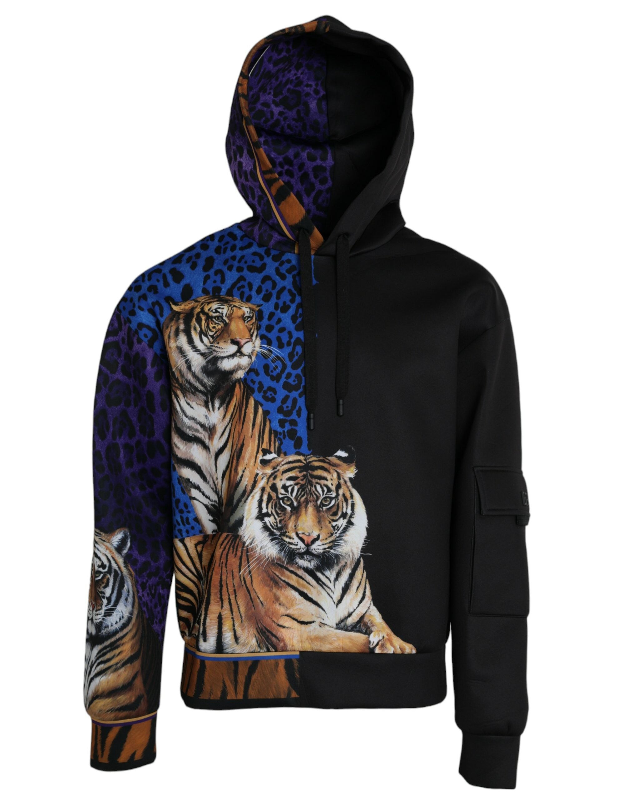 Dolce &amp; Gabbana Multicolor Tiger Hooded Sweatshirt Sweater