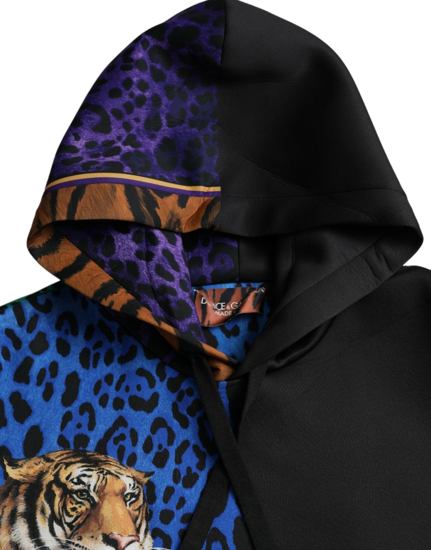 Dolce &amp; Gabbana Multicolor Tiger Hooded Sweatshirt Sweater