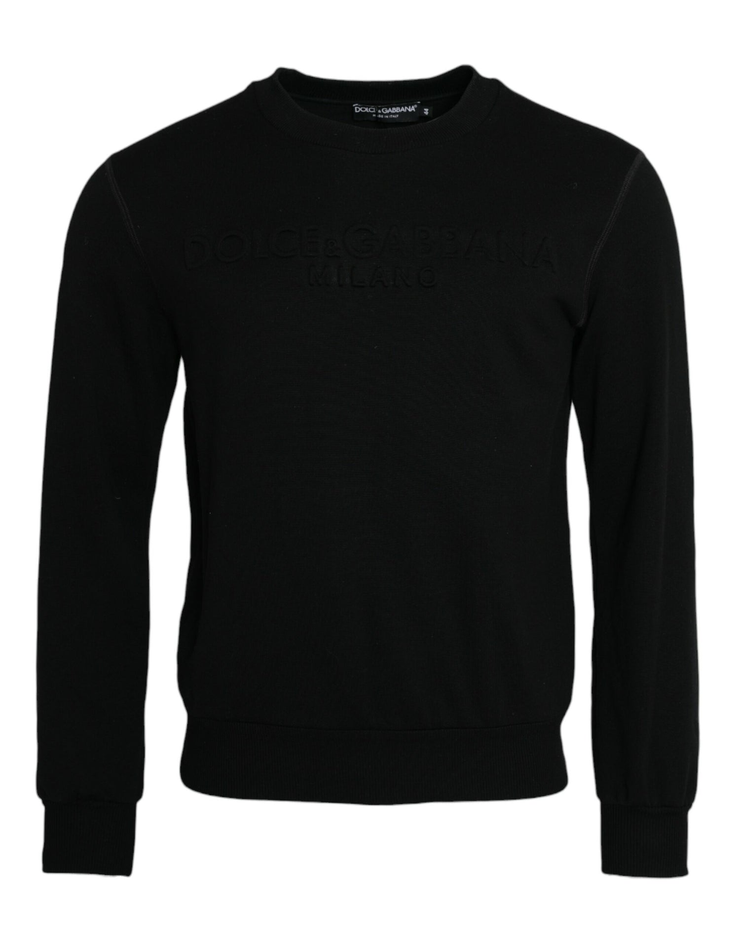 Dolce &amp; Gabbana Black Cotton Long Sleeves Sweatshirt Sweater