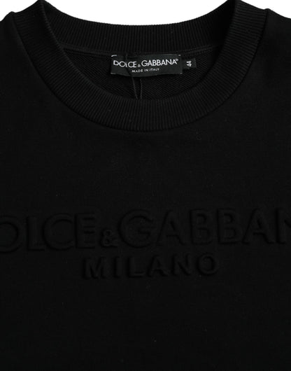 Dolce &amp; Gabbana Black Cotton Long Sleeves Sweatshirt Sweater