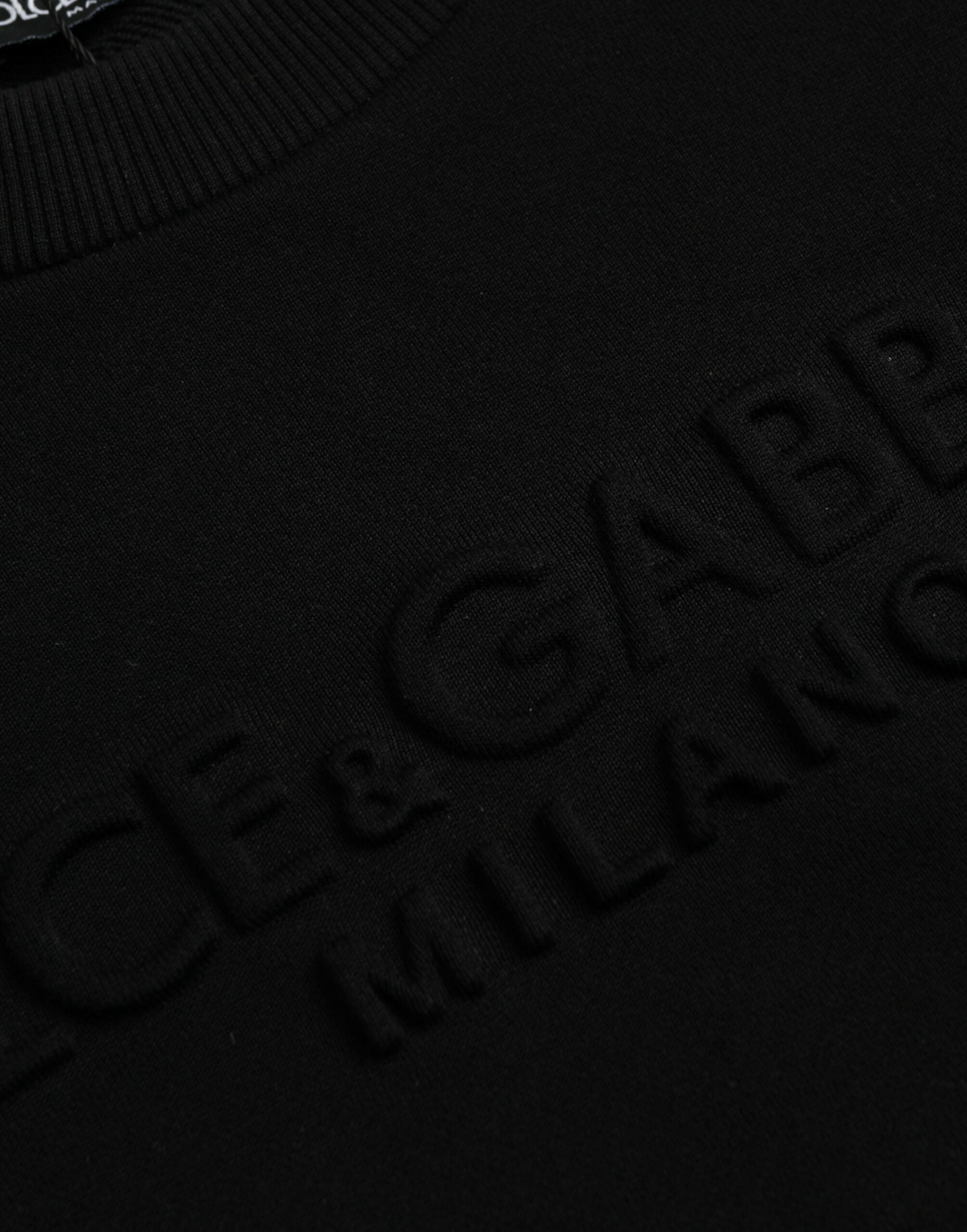 Dolce &amp; Gabbana Black Cotton Long Sleeves Sweatshirt Sweater