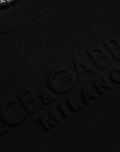 Dolce &amp; Gabbana Black Cotton Long Sleeves Sweatshirt Sweater