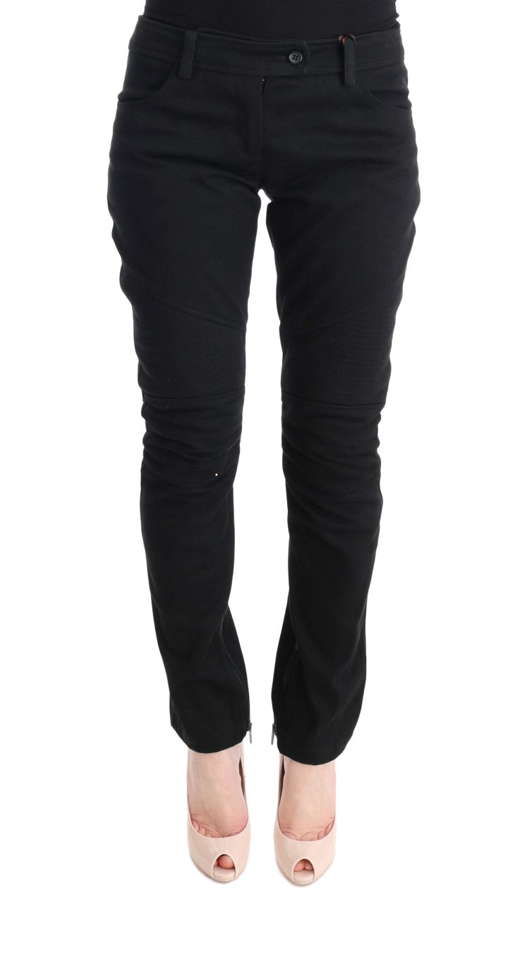 Ermanno Scervino Chic Black Slim Fit Trousers