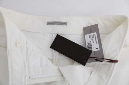 Ermanno Scervino Chic White Slim Fit Cotton Pants