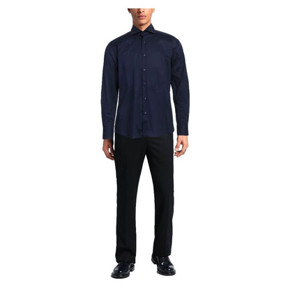 Aquascutum Elegant Blue Cotton Logo Shirt