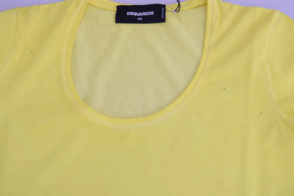 Dsquared² Yellow Round Neck Short Sleeve Shirt Top Blouse