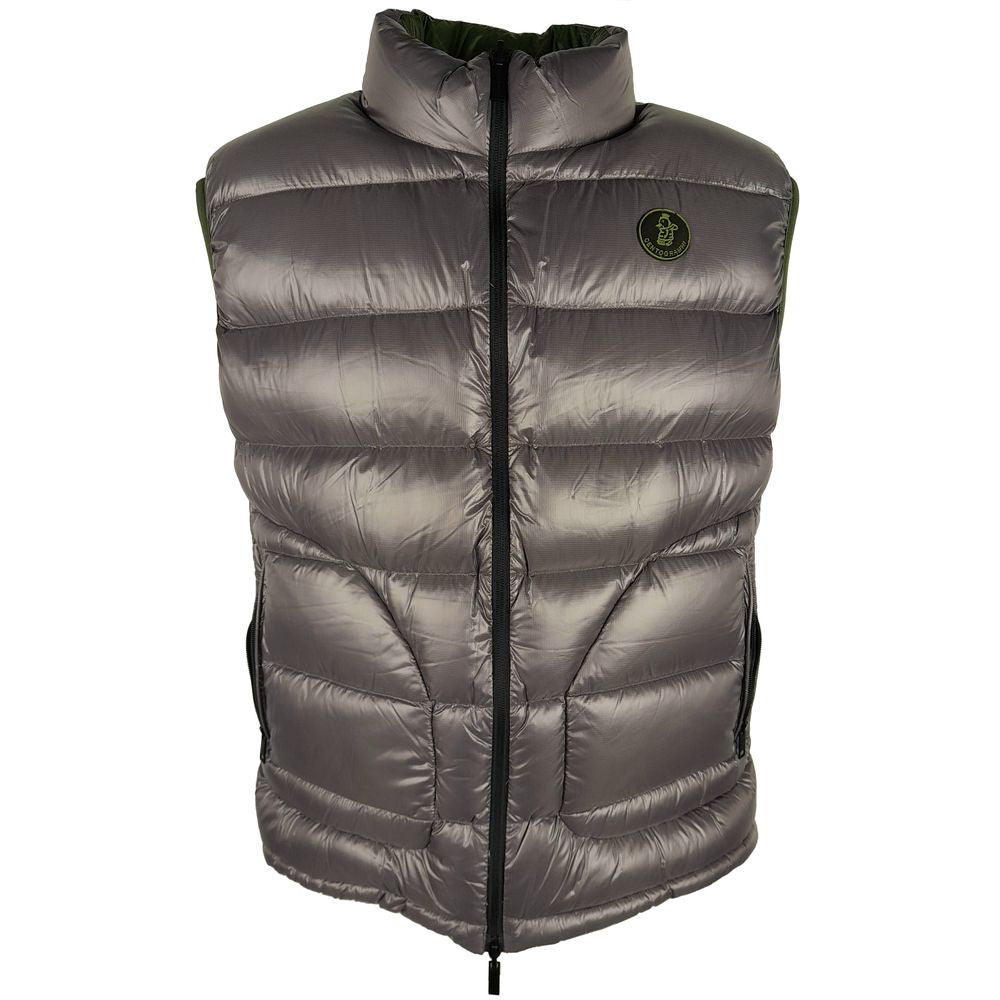 Centogrammi Chic Reversible Green &amp; Grey Duck Down Vest