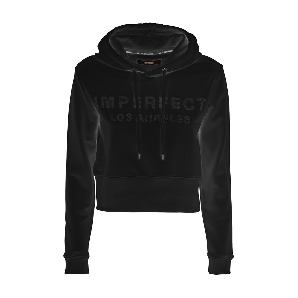 Imperfect Black Cotton Women Hoodie