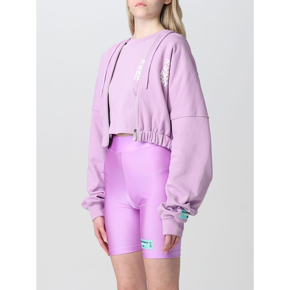 Pharmacy Industry &quot;Purple Cotton Women Sweater With Zip Closure&quot;