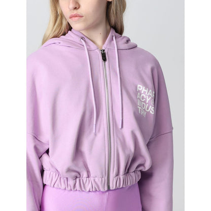 Pharmacy Industry &quot;Purple Cotton Women Sweater With Zip Closure&quot;