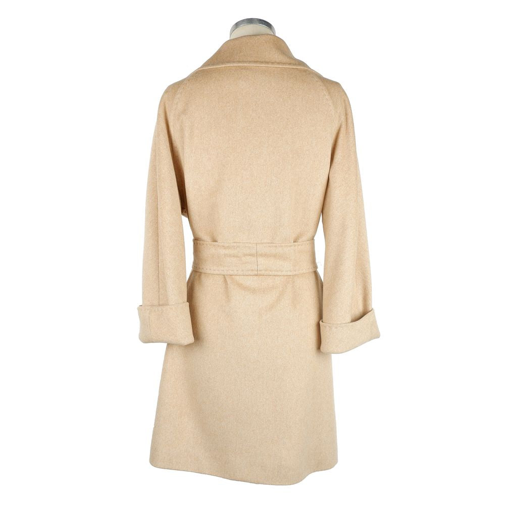 Made in Italy Beige Wool Women Coat