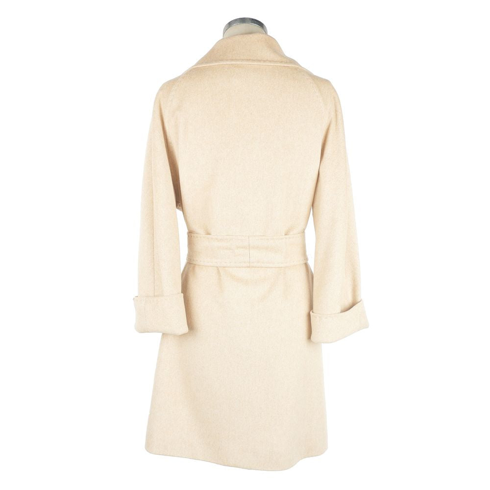 Made in Italy Beige Wool Women Coat