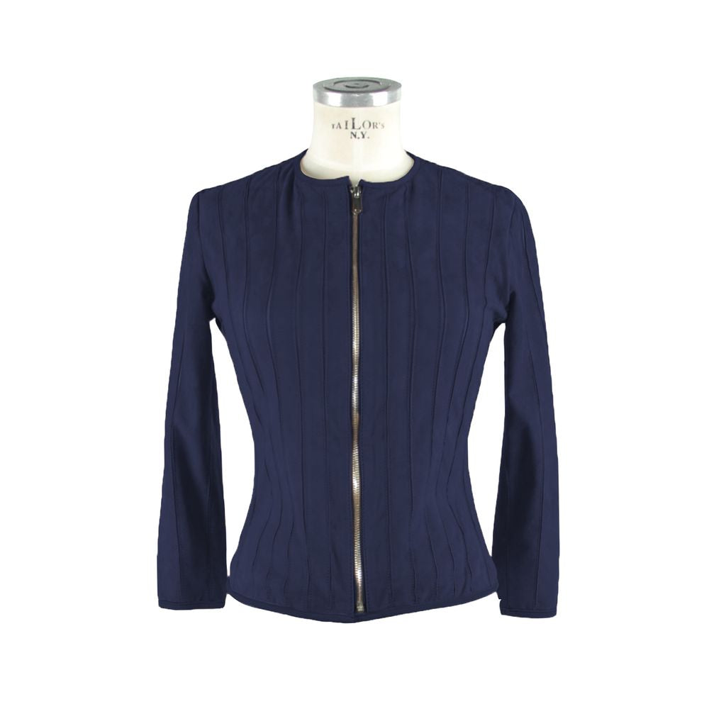 Emilio Romanelli Blue Leather Women Jacket