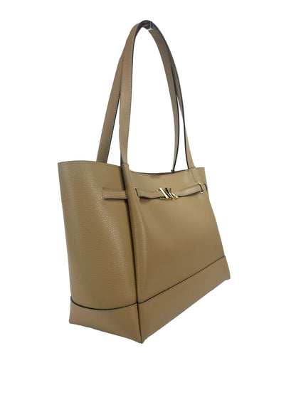 Michael Kors Reed Large Camel Leather Belted Tote Shoulder Bag Purse