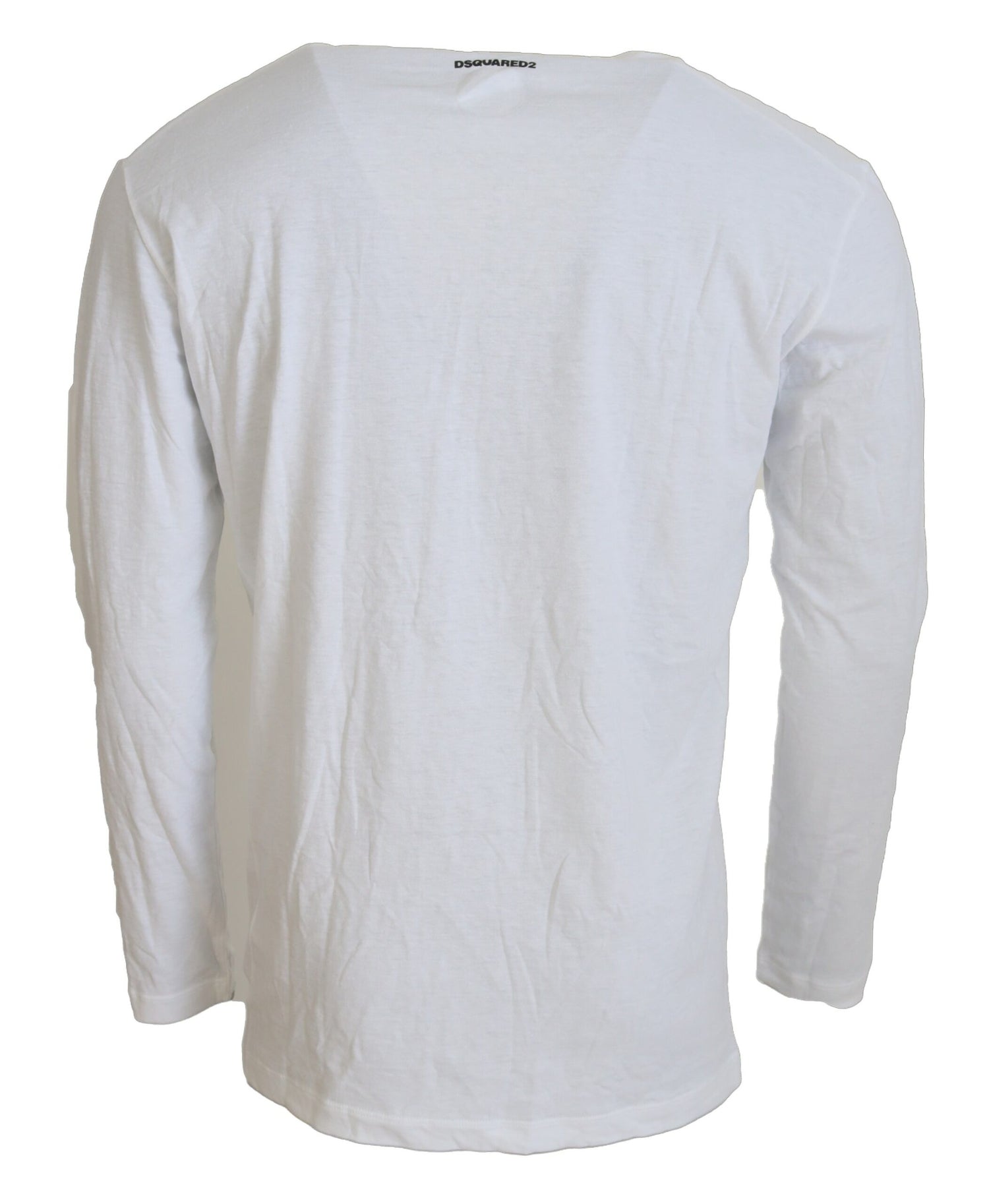 Dsquared² White Cotton Linen Long Sleeves Pullover Sweater