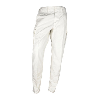 Don The Fuller Chic White Cotton Trousers for Men