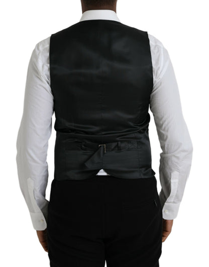 Dolce &amp; Gabbana Gray Wool Formal Dress Waistcoat Vest