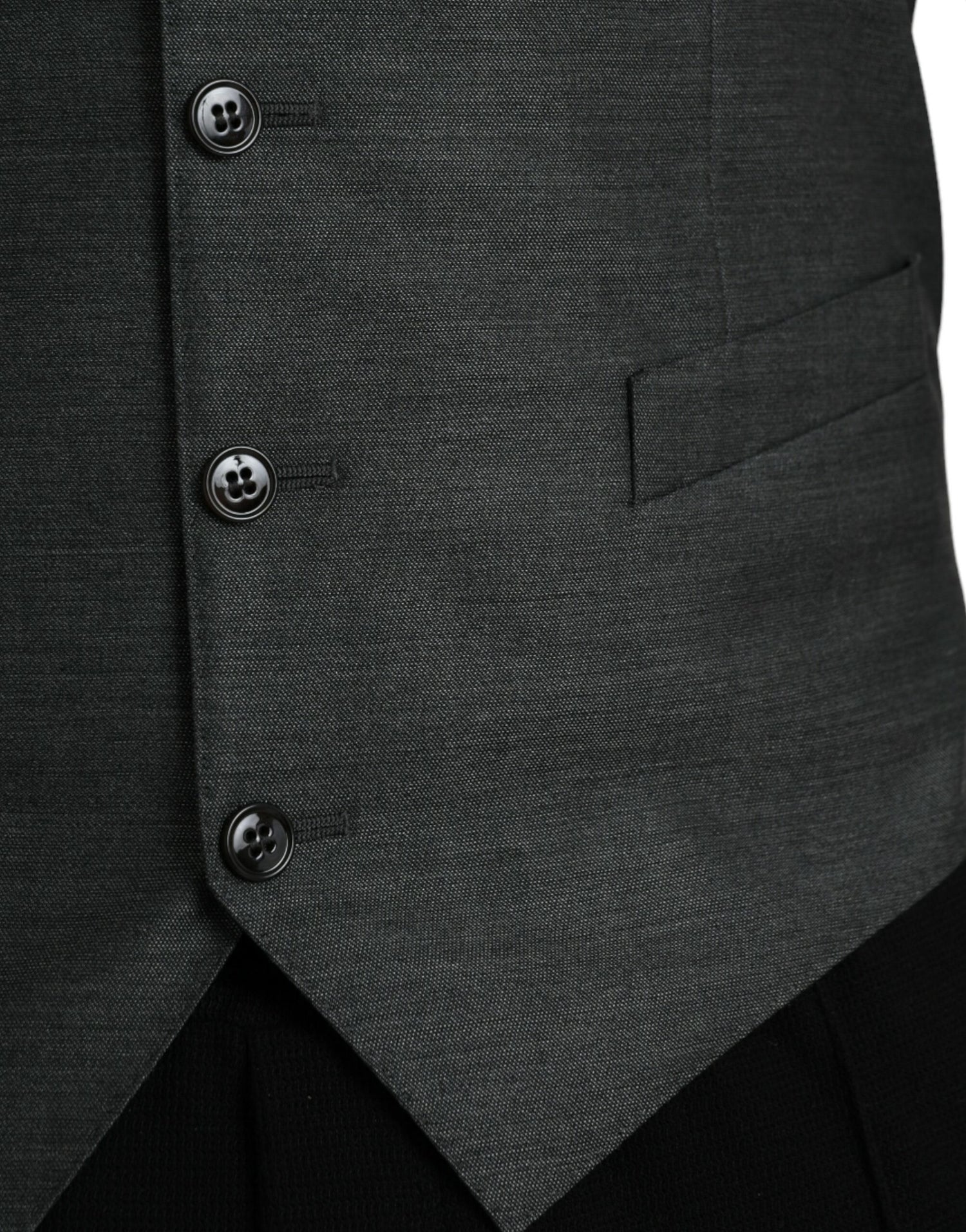 Dolce &amp; Gabbana Gray Wool Formal Dress Waistcoat Vest