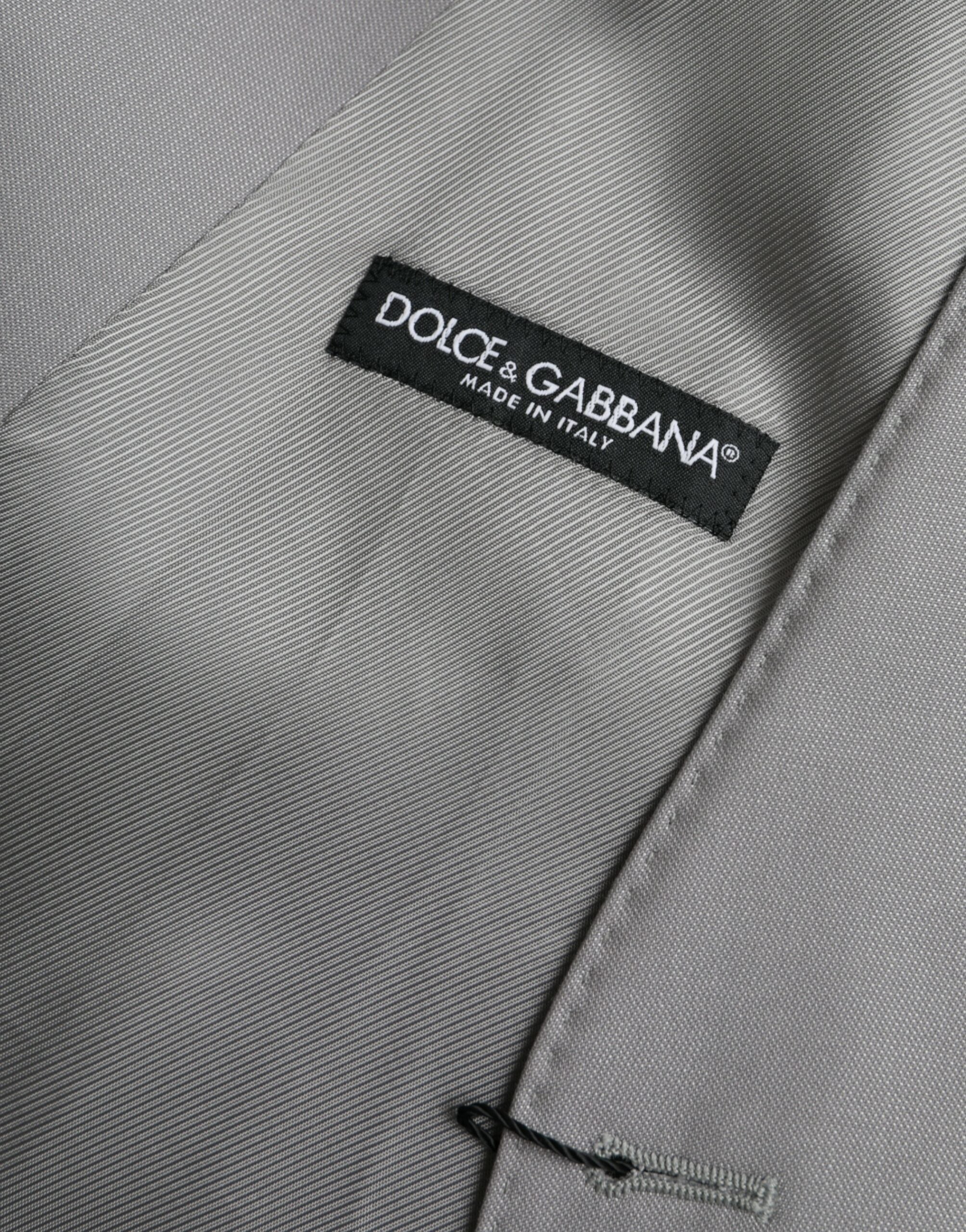 Dolce &amp; Gabbana Light Gray Wool Formal Dress Waistcoat Vest