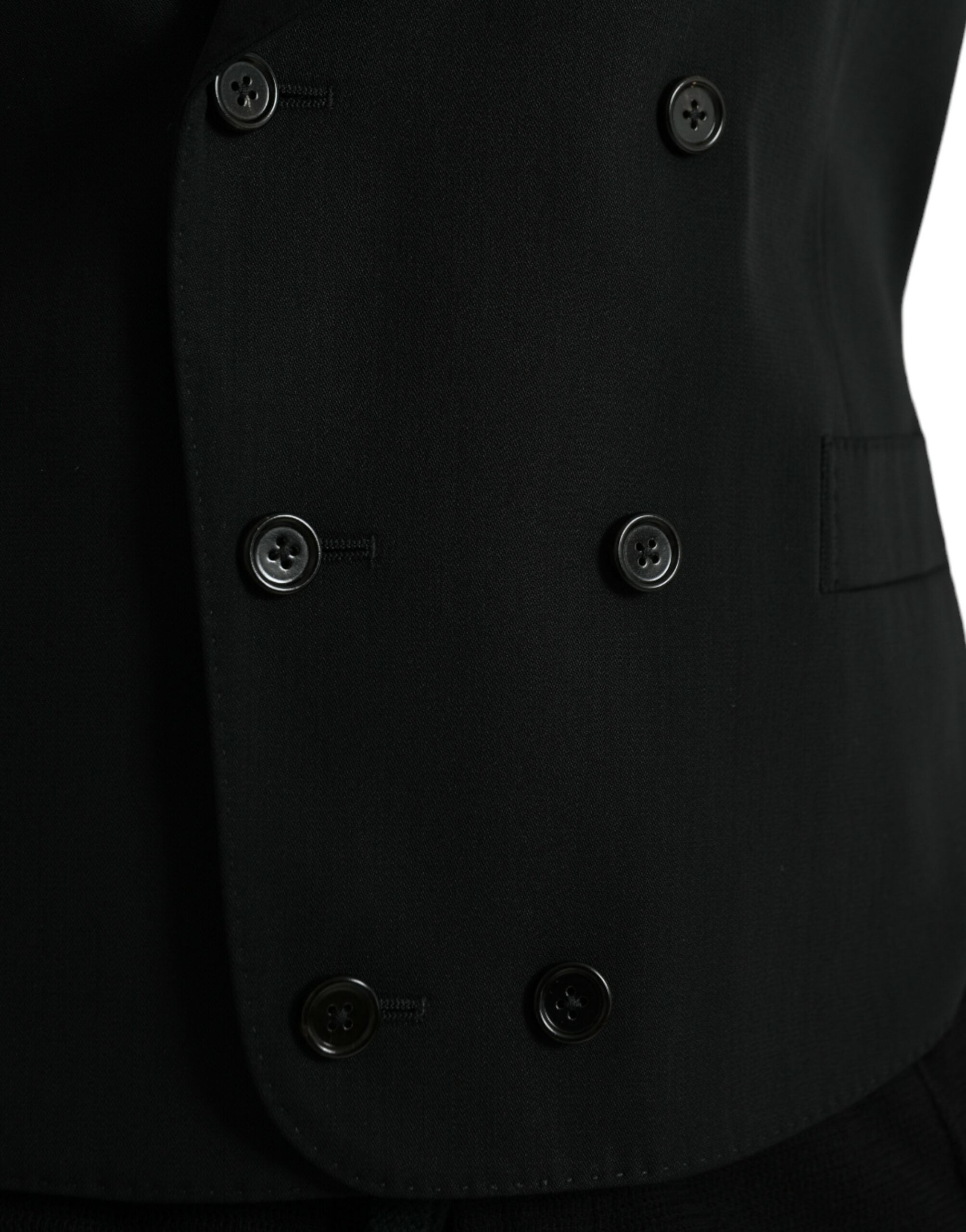 Dolce &amp; Gabbana Black Wool Waistcoat Dress Formal Vest