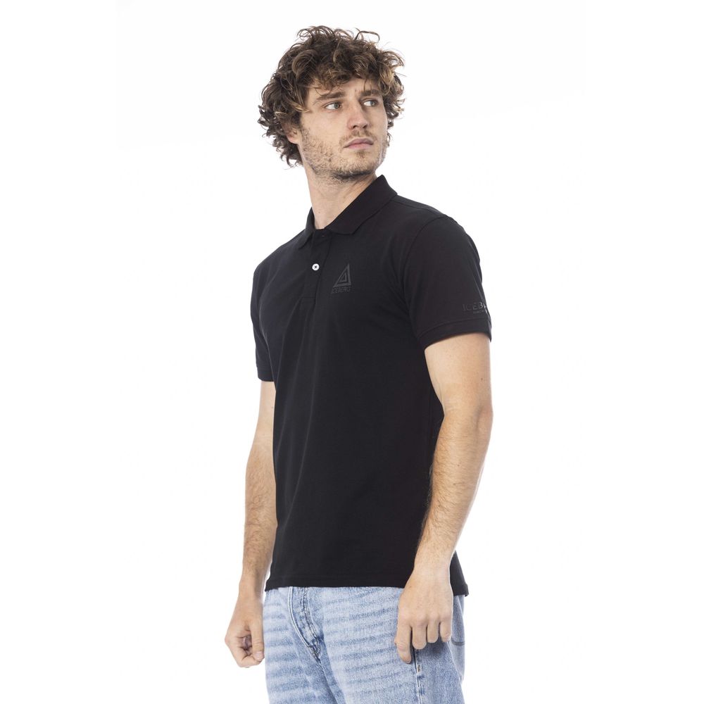 Iceberg Black Cotton Men Polo Shirt