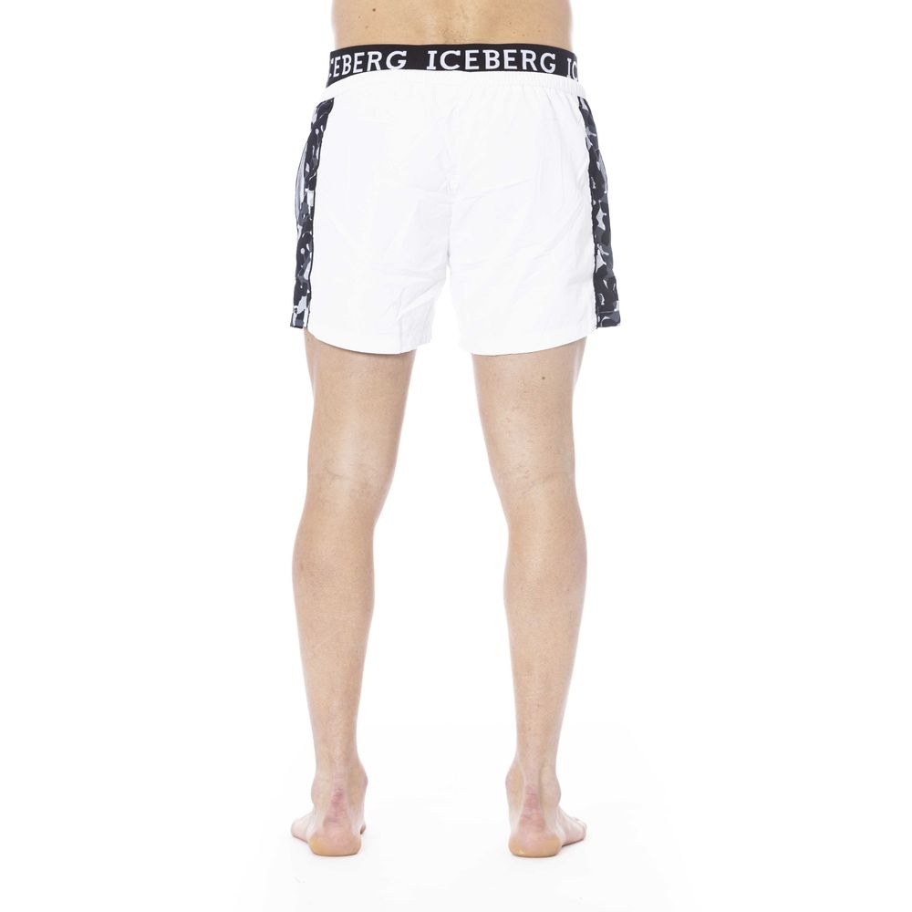 Iceberg White Polyester Men Swim Trunk