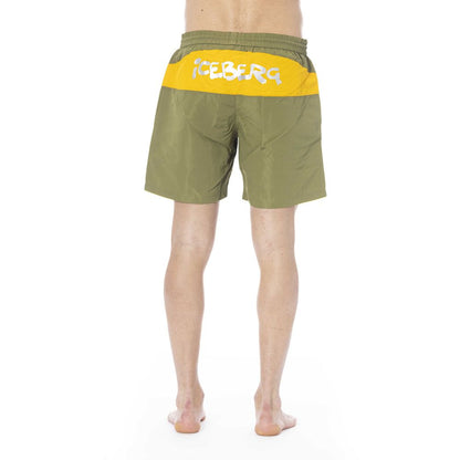 Iceberg Army Polyester Men Swim Trunk