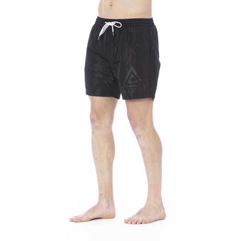 Iceberg Black Polyester Men Swim Shorts