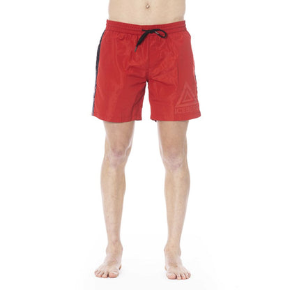 Iceberg Red Polyester Men Swim Short