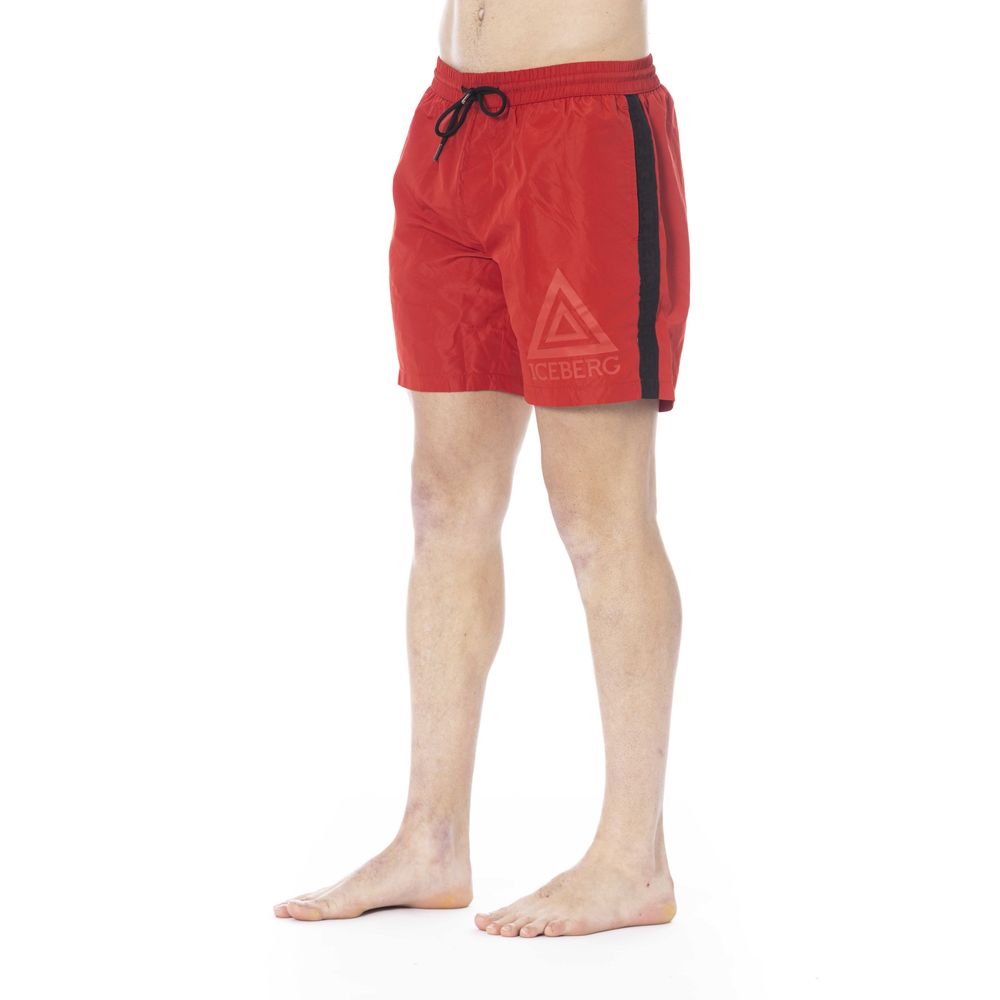 Iceberg Red Polyester Men Swim Short