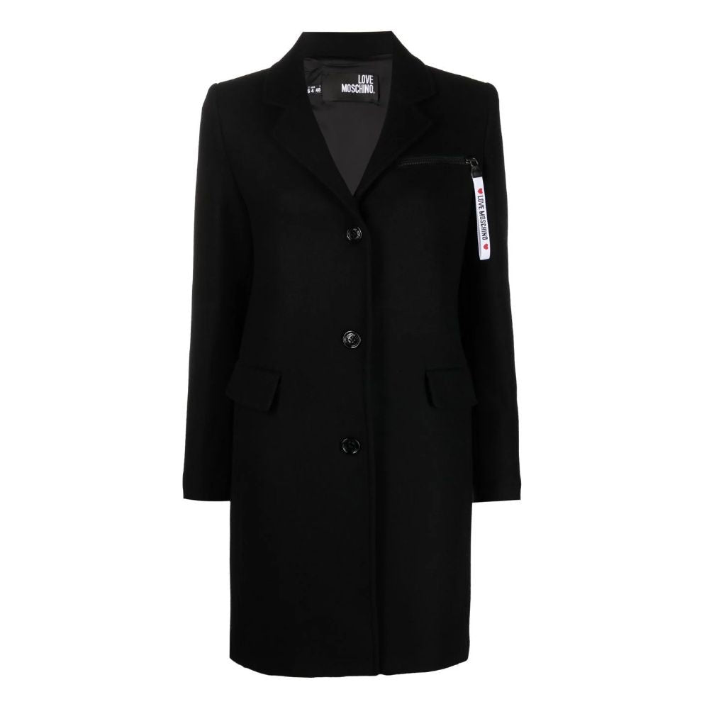 Love Moschino Black Wool Jackets &amp; Coat