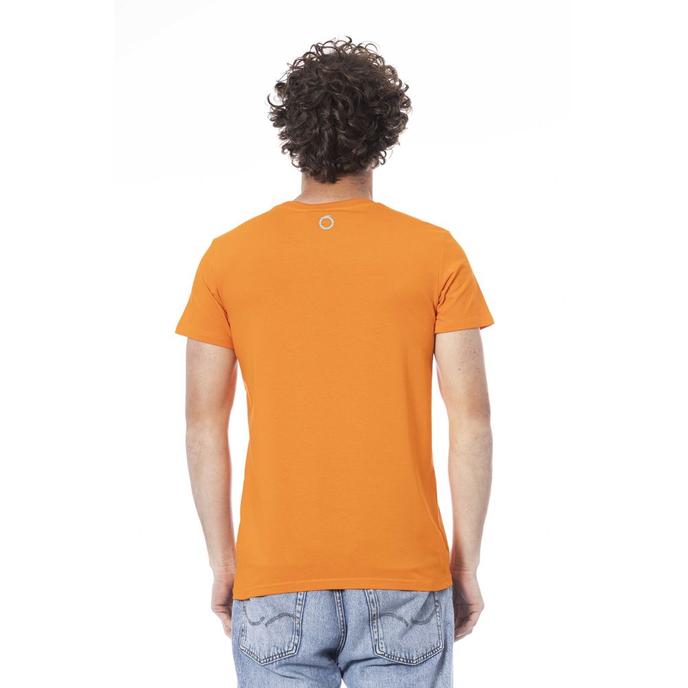 Trussardi Beachwear Orange Cotton Men T-Shirt