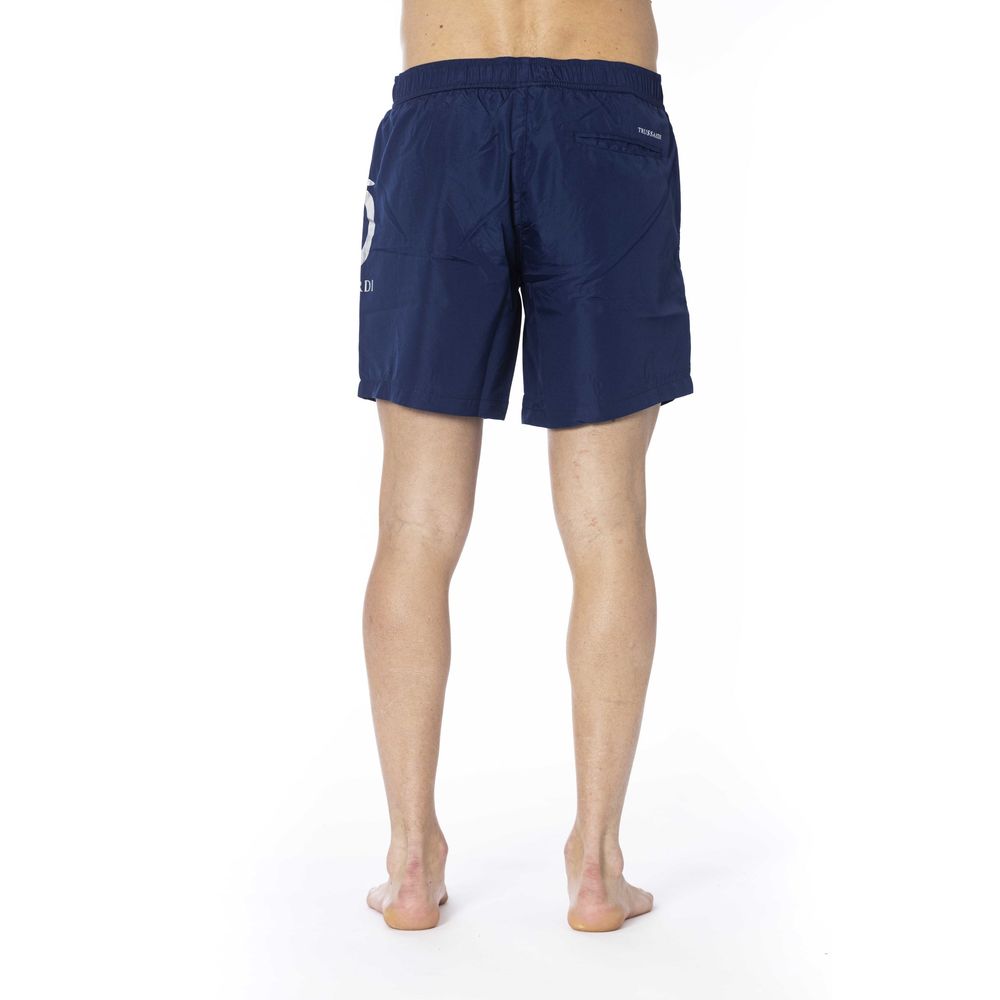 Trussardi Beachwear Blue Polyester Men Swim Trunk