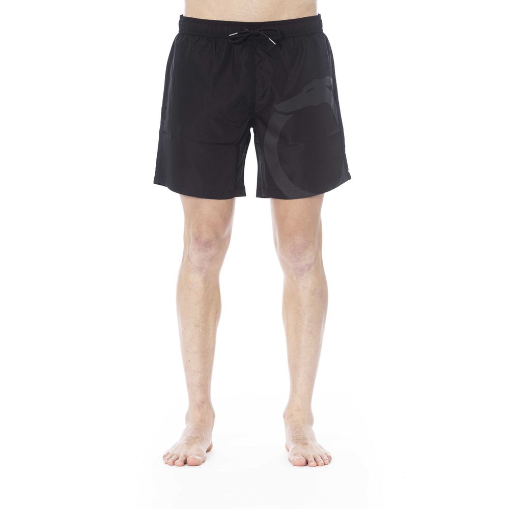 Trussardi Beachwear Black Polyester Men Swim Trunk